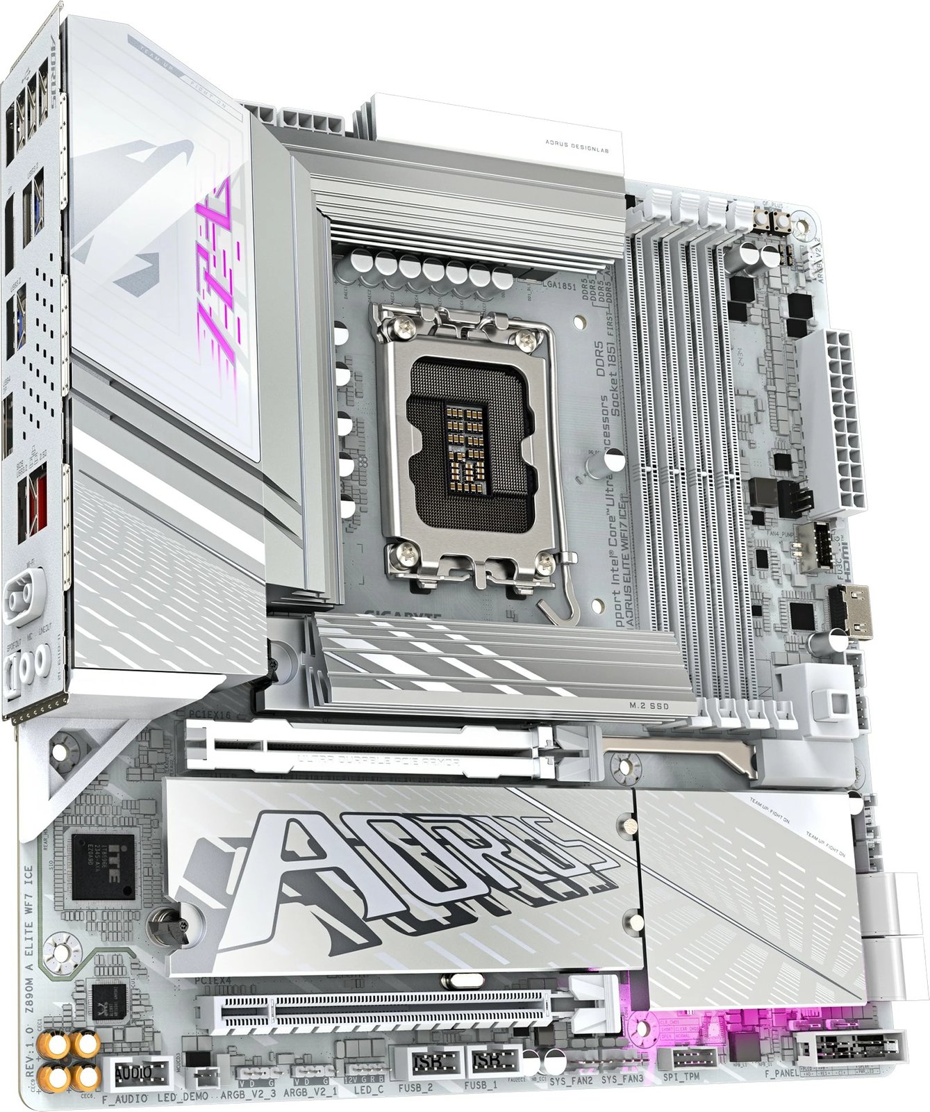 Pllakë amë Gigabyte Z890M Aorus Elite WF7 ICE, mATX, DDR5, e bardhë