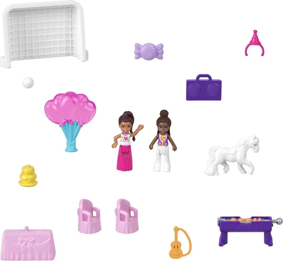 Set lodrash Polly Pocket Piñata Party Compact, MATTEL, HKV32, shumëngjyrëshe