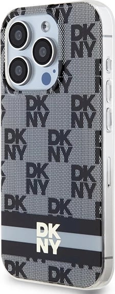 Mbështjellës DKNY IML Checkered Mono Pattern & Printed Stripes MagSafe për iPhone 13 Pro Max, Zi