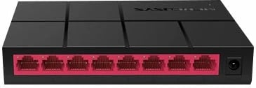 Switch Mercusys MS108G, 8 porta, Gigabit, Desktop, zi-kuqe