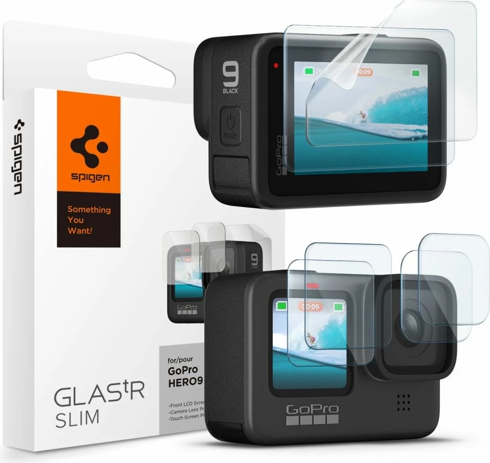 Set mbrojtës xhami Spigen Glas.tR Slim për GoPro Hero 9/10/11/12, Transparent, 2 copë