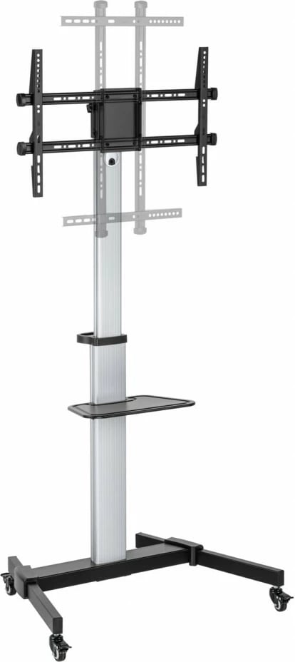 Mbajtës mobil për TV ART STO S-11-AL, për 37-86 inç, 50kg, alumini, zi/argjendtë