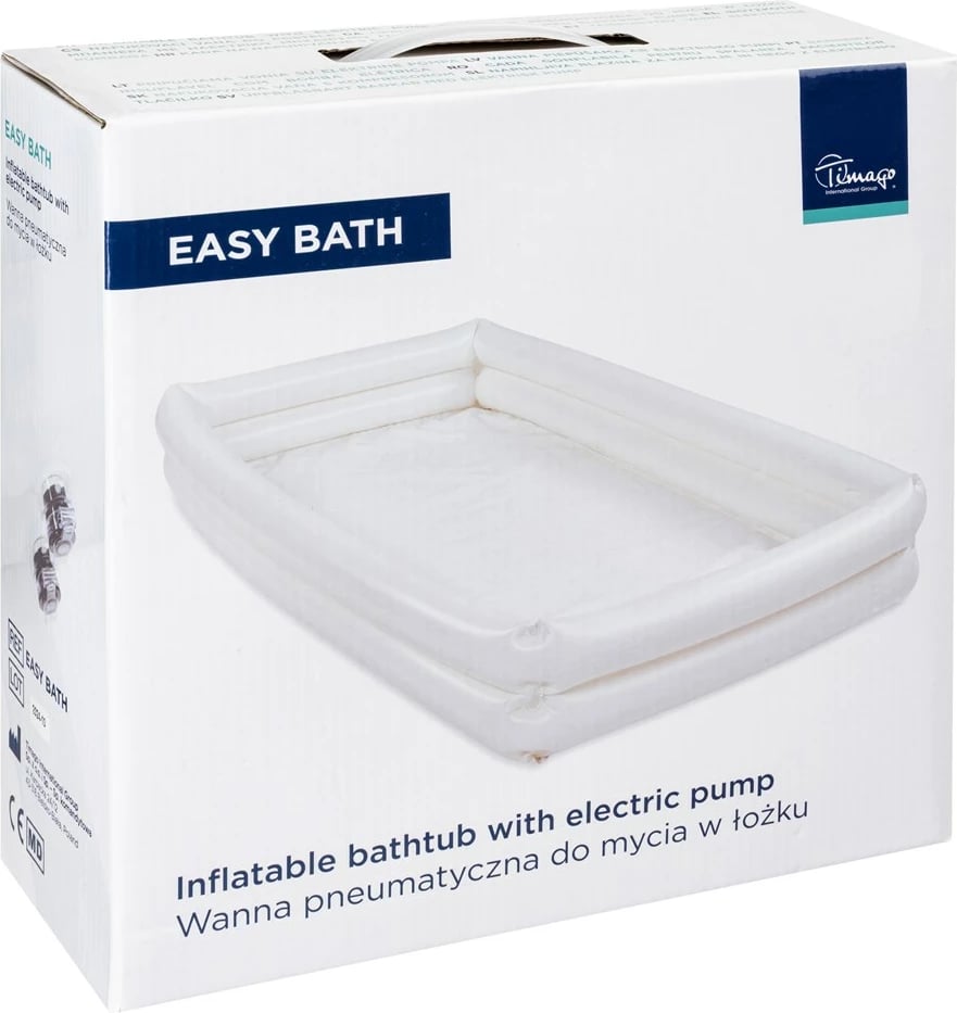 Vaskë pneumatike Timago EASY BATH për larje në shtrat, e bardhë