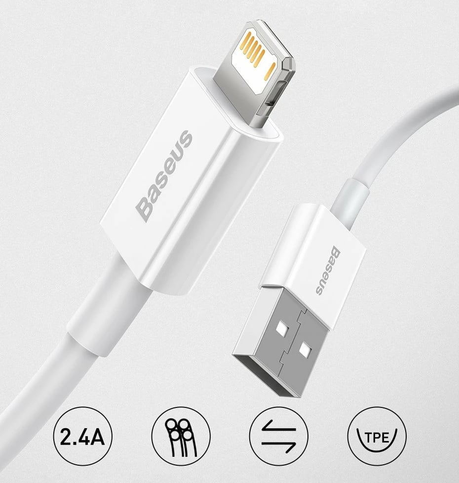 Kabllo Baseus Superior CALYS-A03 USB në Lightning, 1 m, Blu