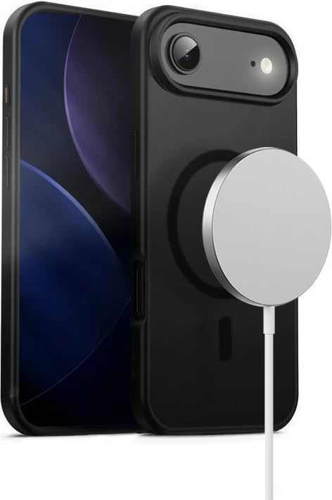 Mbështjellës telefoni CRONG Hybrid Frost MAG Cover CRGHFMIP1766ABLK, MagSafe me 37 magnetë N52, polikarbon, për iPhone Air, e zezë