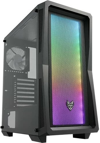 Kasë FSP CMT212A, mid tower, xham i temperuar, 4x120mm ventilatorë, e zezë