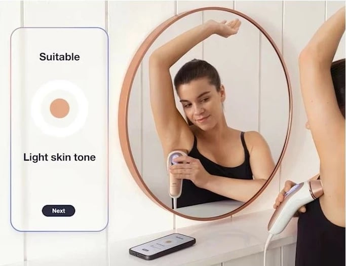 IPL Braun Skin i-Expert Smart PL7147, 10 nivele intensiteti, rozë