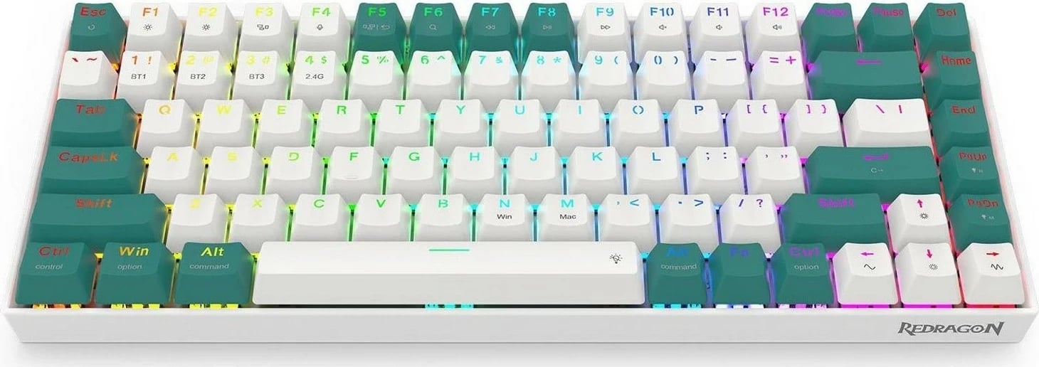 Tastierë Redragon K678WG-RGB-PRO Singed, RGB, mekanike, wireless, e bardhë-gjelbër
