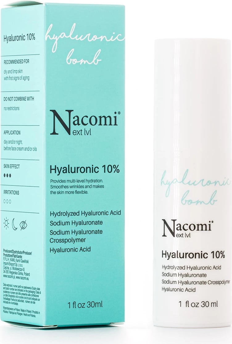 Serum për fytyrë Nacomi Next Level Hyaluronic Acid 10% për femra, 30ml