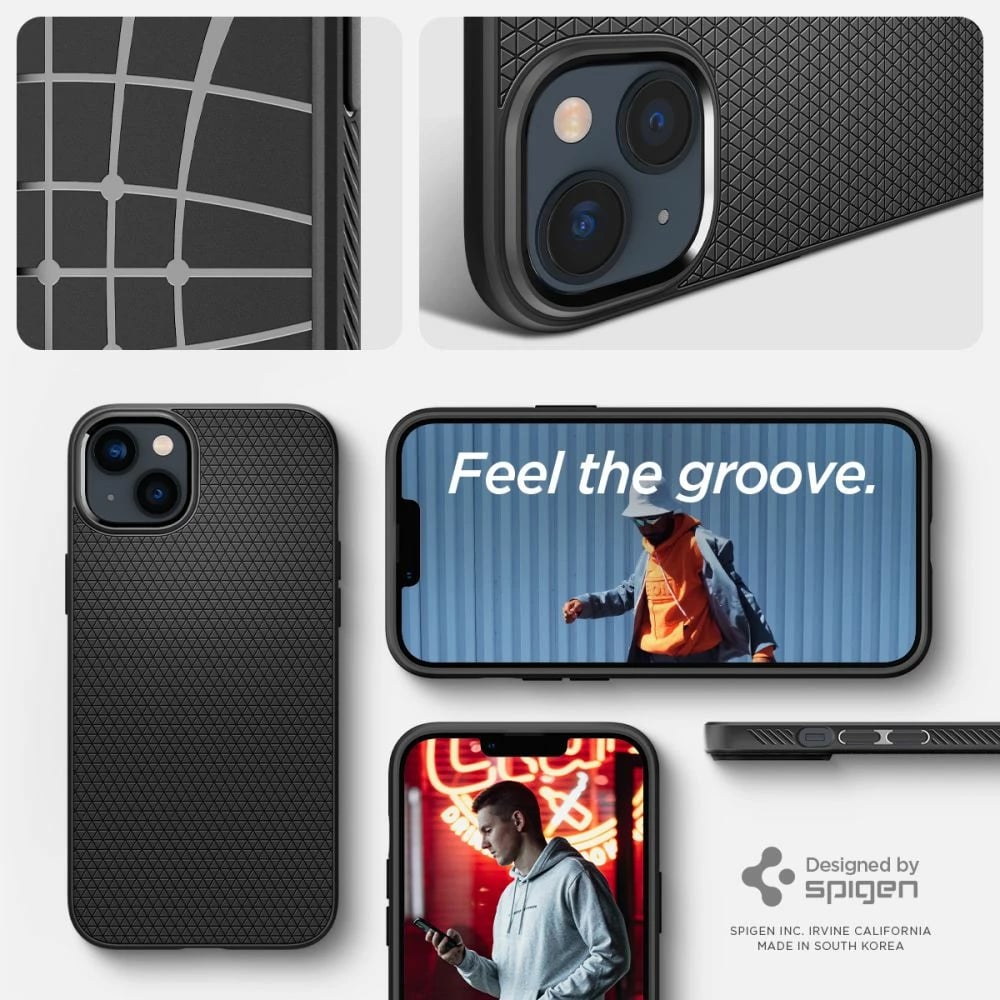 Mbështjellës Spigen Liquid Air për iPhone 14, Matte Black