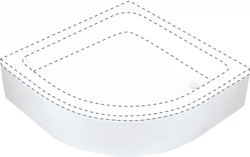 Kapak për dush deante, gjysmë rrethor, 80 cm