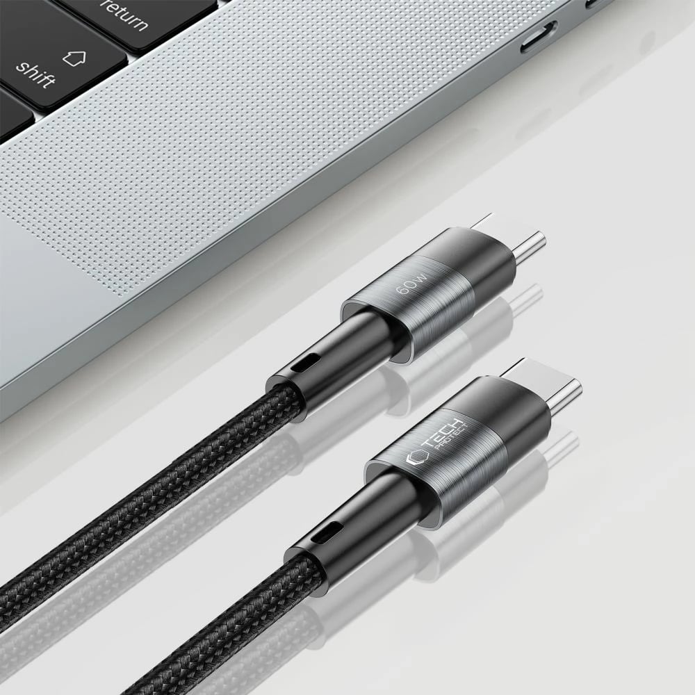 Kabllo USB-C/USB-C Tech-Protect UltraBoost 1m, 60W, Gri