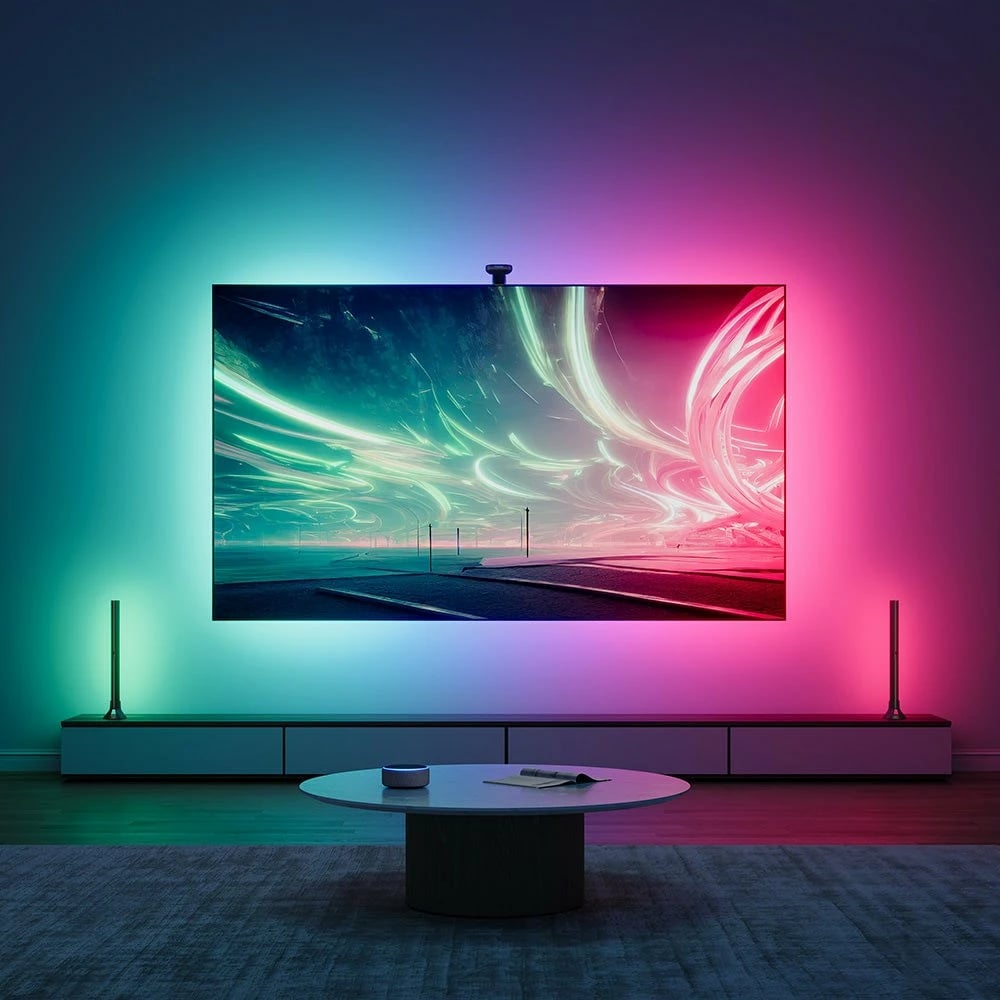 Drita LED Govee H6046 për TV, RGBIC, 2.4GHz Wi-Fi, Bluetooth, 2 copë, Zezë