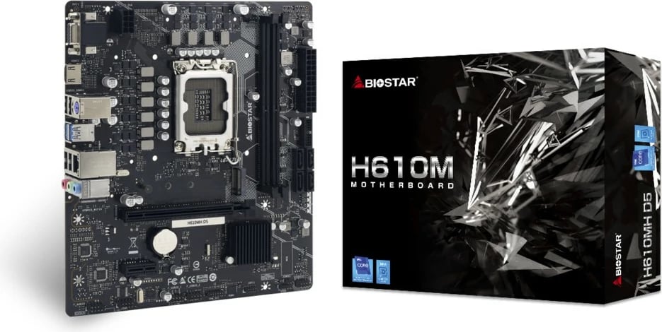 Pllakë amë Biostar H610MH D5, Intel, LGA 1700, DDR5, micro ATX