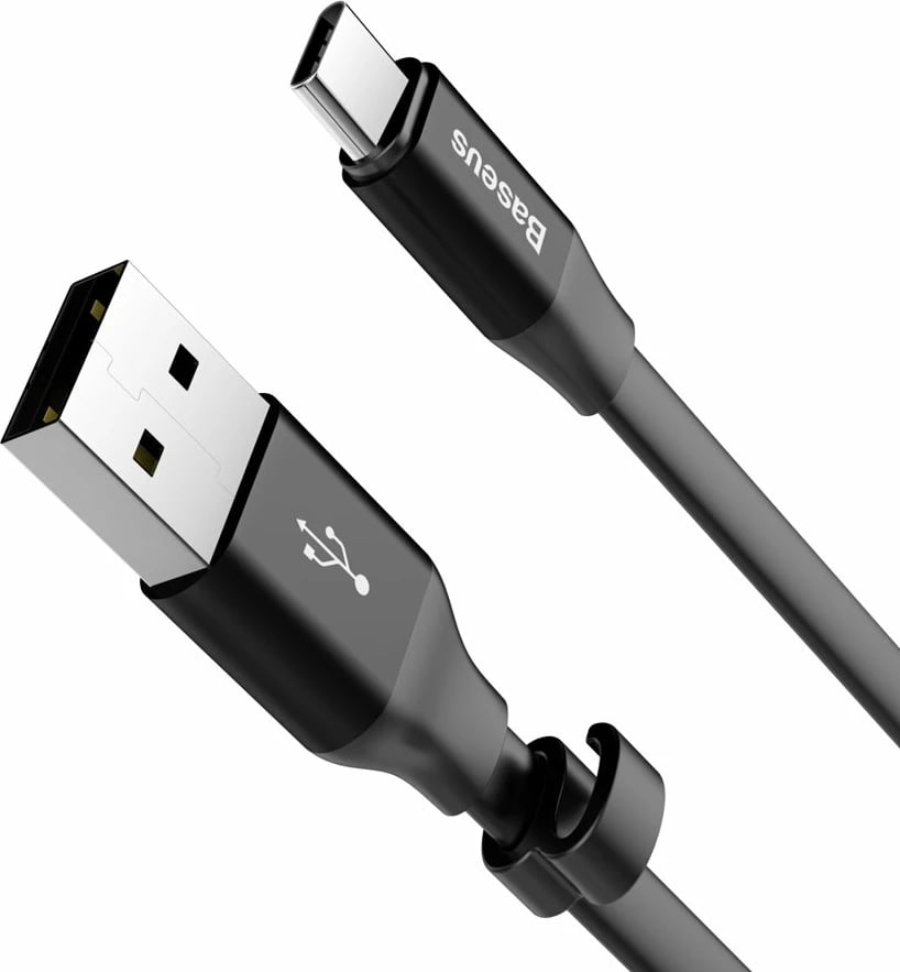 Kabllo Baseus Nimble CATMBJ-01, USB në USB-C, 0.23m, e zezë