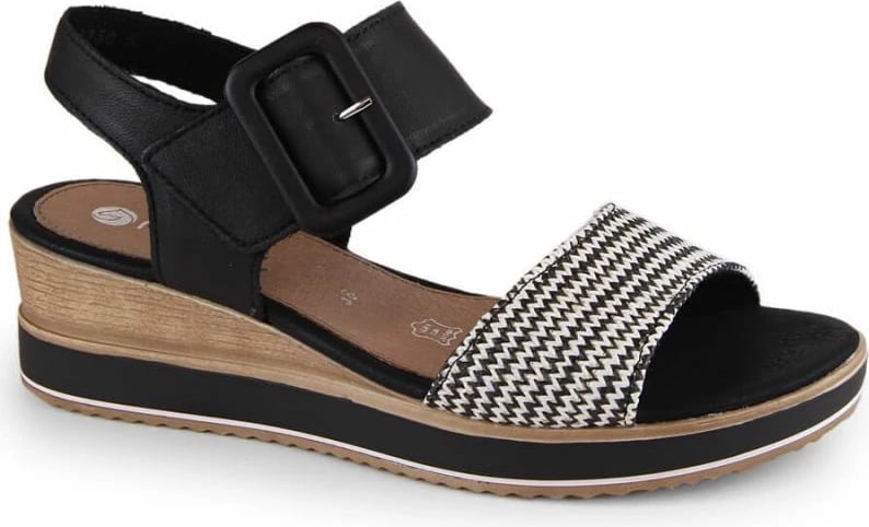 Sandale me platformë për femra Remonte, të bardha dhe të zeza