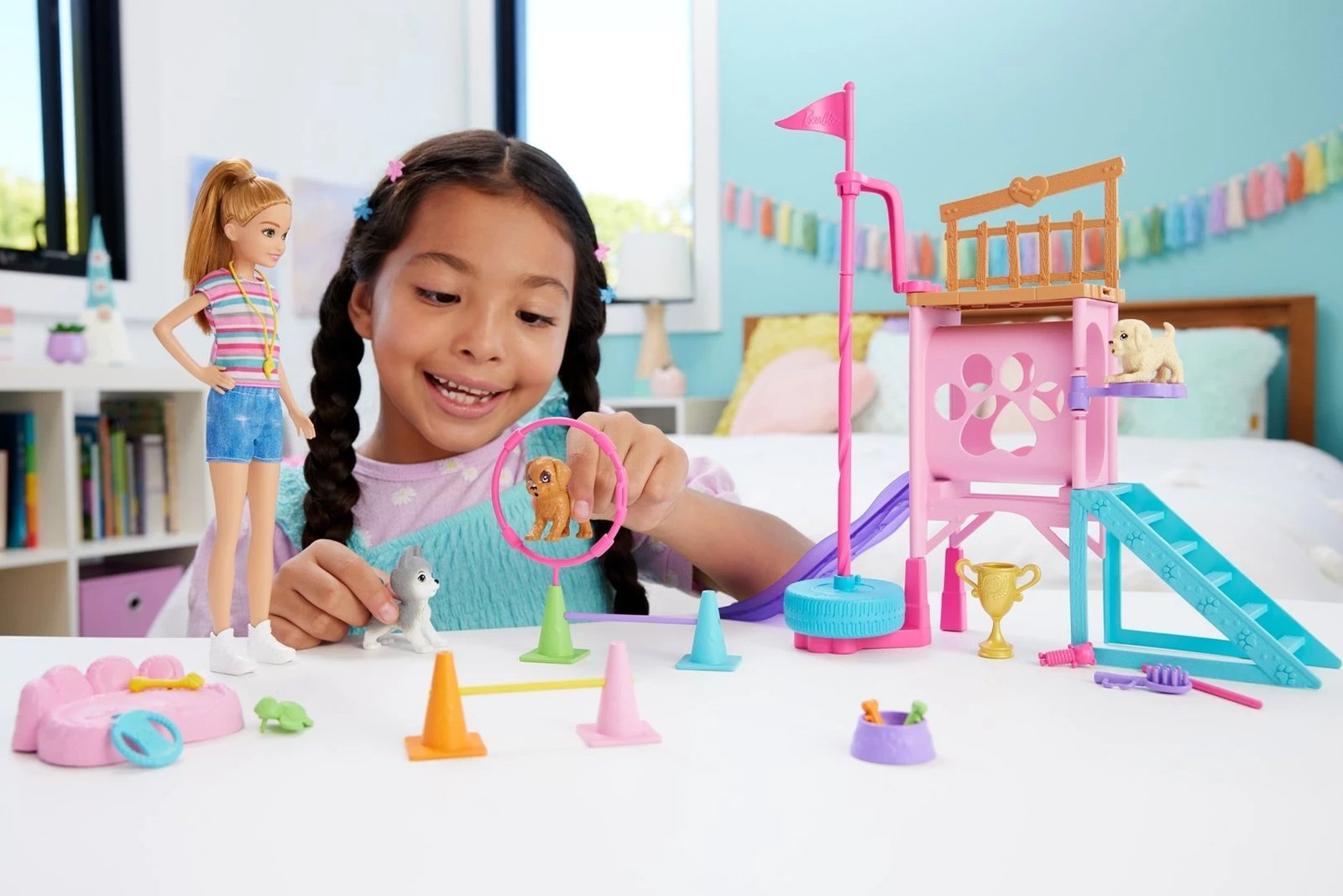 Set lodrash Barbie Dog Playground + Stacie MATTEL HRM10, Shumëngjyrësh