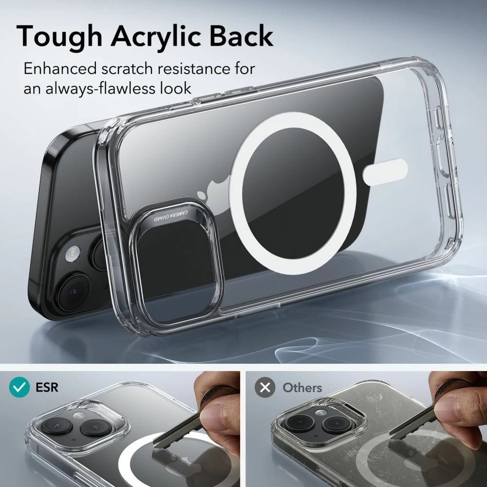 Mbështjellës ESR Classic Hybrid HaloLock me MagSafe për iPhone 15, Transparent