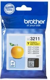 Kasetë boje, Brother LC-3211Y, origjinale, për printerë të përputhshëm DCP-J772DW/J774DW/MFC-J890DW/J895DW, e verdhë