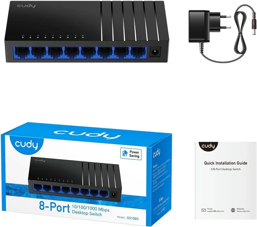 Switch Cudy GS108D, 8 porta Gigabit, i zi