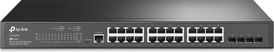 Switch Menaxhues TP-Link TL-SG3428, 24 Porte LAN 10/100/1000 + 4 Slotet SFP