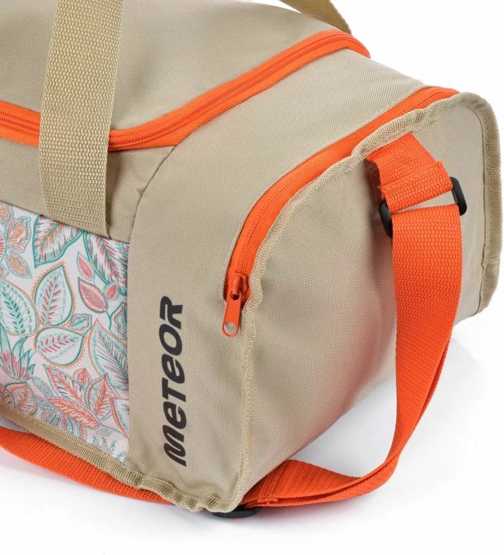Çantë fitnesi Meteor, bezhë/jeshile/portokalli
