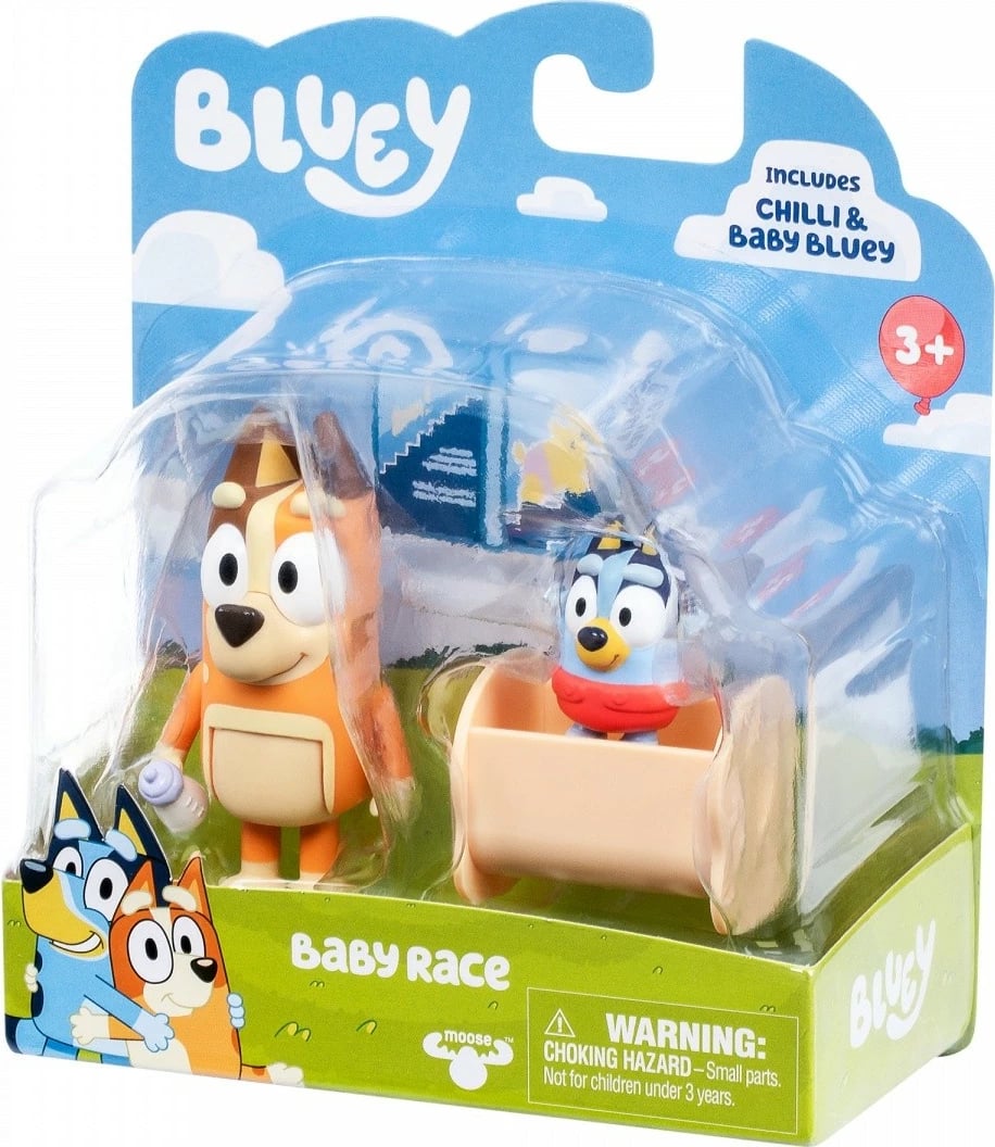 Set figurina Bluey Tm Toys BLU17616 Baby Bluey dhe Chilli, plastikë, 2 copë
