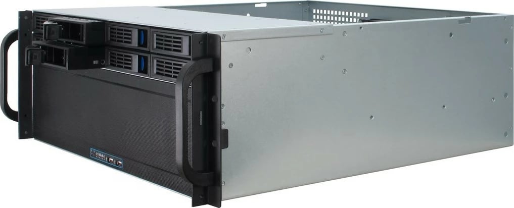Kasë serveri Inter-Tech IPC 4U-4408, rack 4U, 9x 3.5", hot-swap, USB 3.2, e zezë/argjendtë