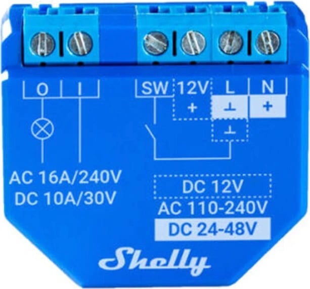 Kontrolluesi Shelly Plus 1 WIFI, ngjyrë blu