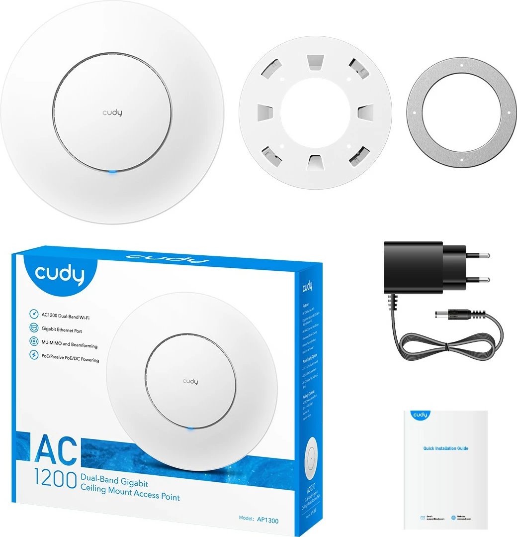 Access point Cudy AC1300, 2.4 GHz, 5 GHz, i bardhë