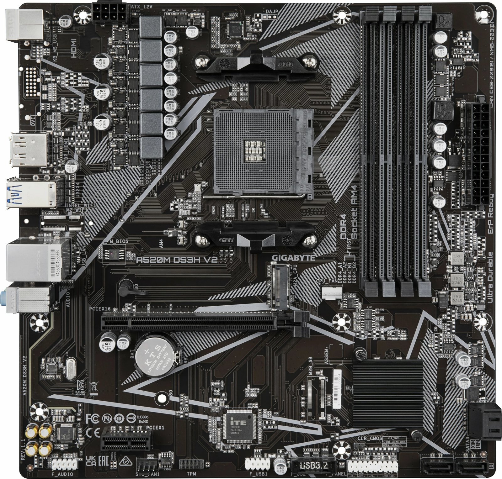 Pllakë amë Gigabyte A520M DS3H V2, Socket AM4, micro ATX