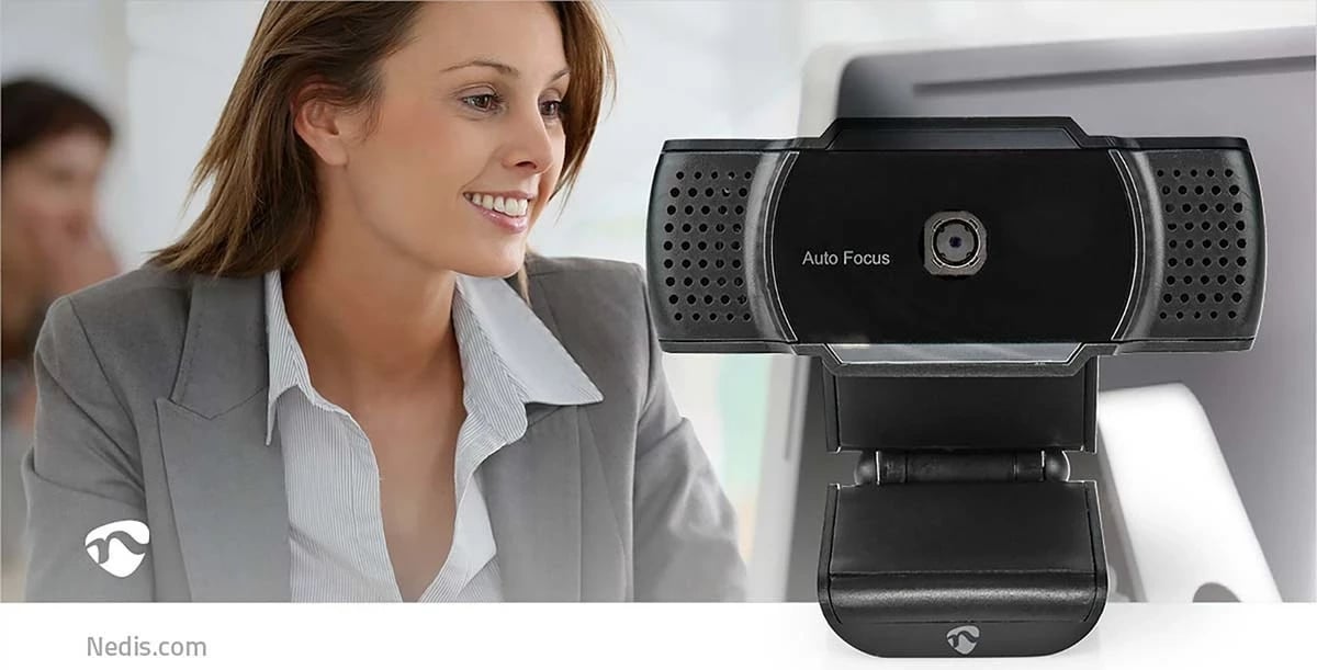 Webcam Nedis WCAM110BK, 5 MP, USB 2.0, e zezë