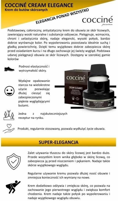 Krem për këpucë prej lëkure Coccine, i zi