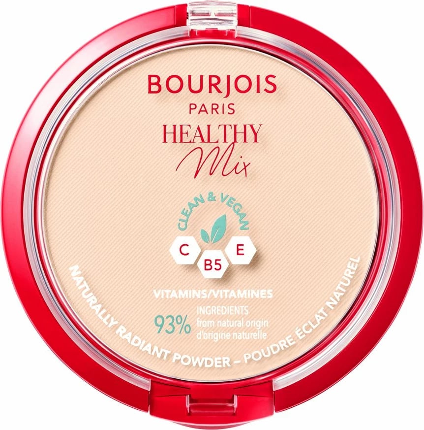 Pluhur kompakt matifikues Bourjois Healthy Mix Clean Vegan Mattifying Powder 01 Ivory, 11g