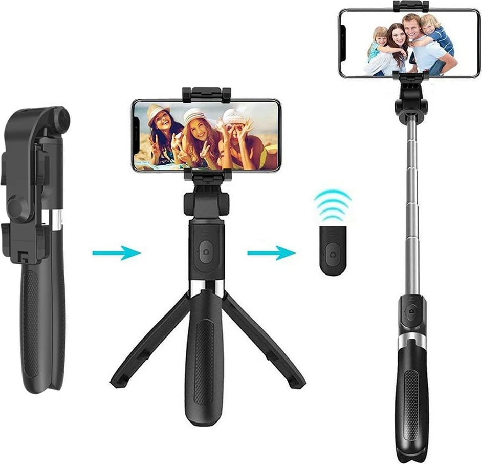 Selfie tripod Media-Tech MT5542 me telekomandë Bluetooth, i zi