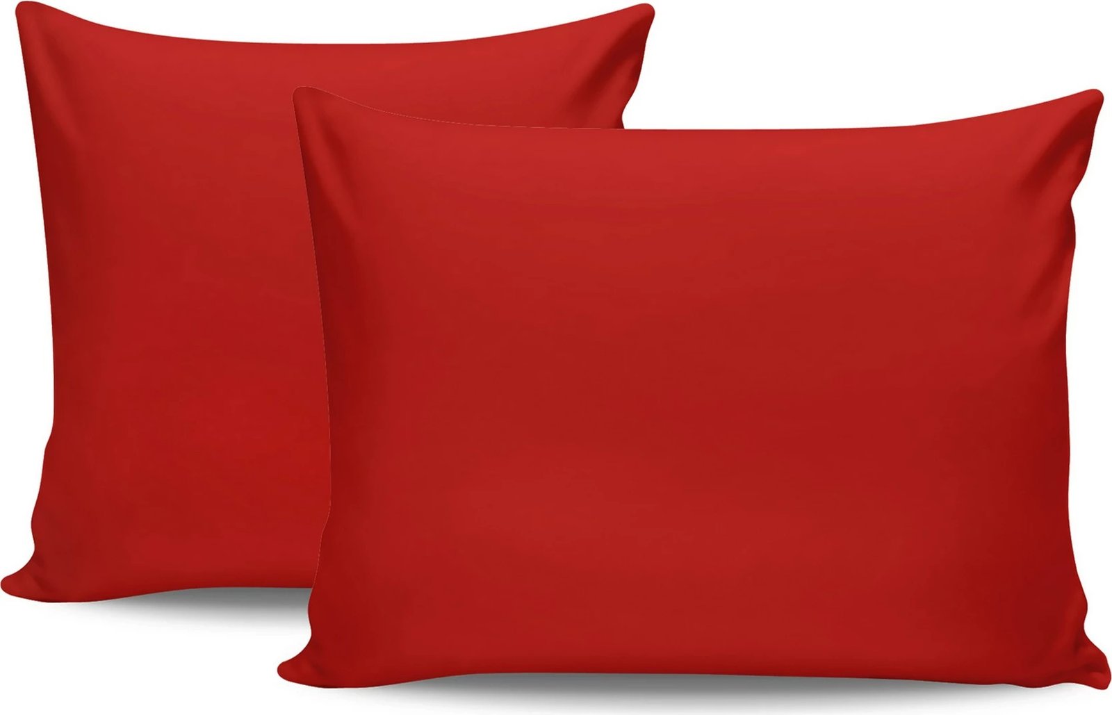 Set këllëfësh jastëku (2 copë), pambuk Ranforce, ngjyrë e kuqe, 60x60cm