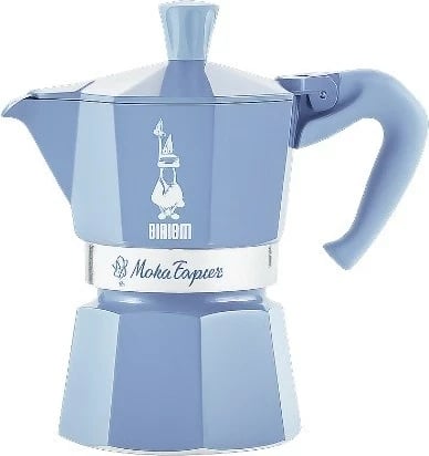 Set moka Bialetti Moka Express 3 filxhanë me kafe bajame 250g, Kaltër