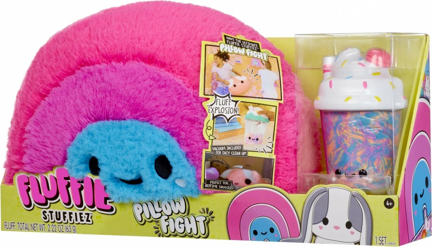 Jastëk lodër Fluffie Stuffiez Pillow Fight, për fëmijë, Rozë/Kaltër/Vjollcë, set