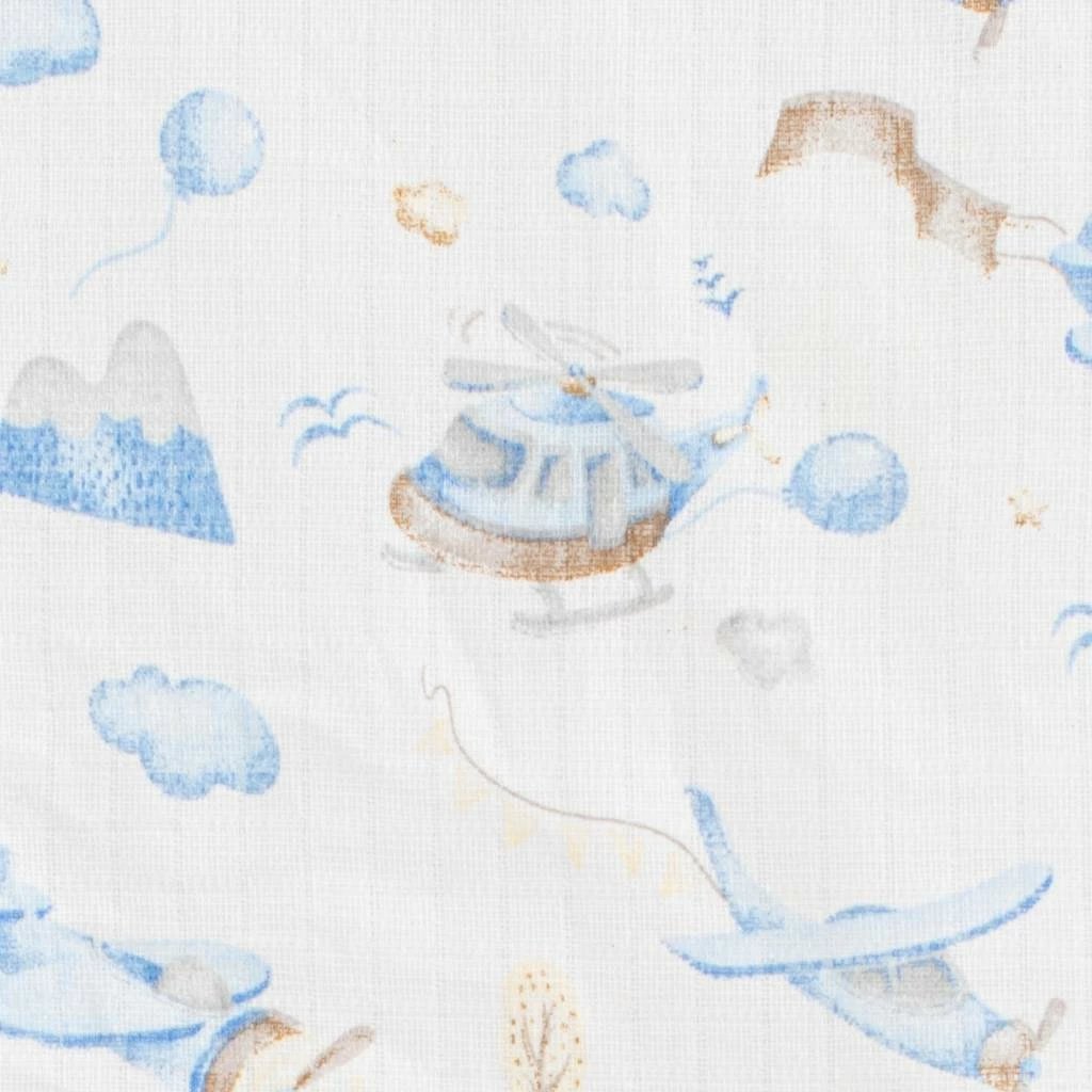 Pelena pambuku, New Baby, 70x80 cm, 100% pambuk, për djem, blu, set 3 copë