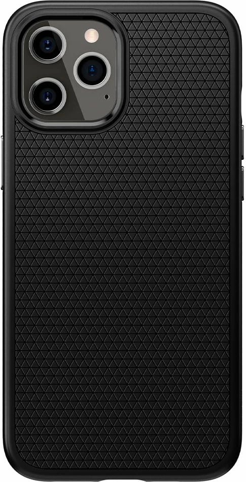 Mbështjellës Spigen Liquid Air për iPhone 12 / iPhone 12 Pro, Mat Zi
