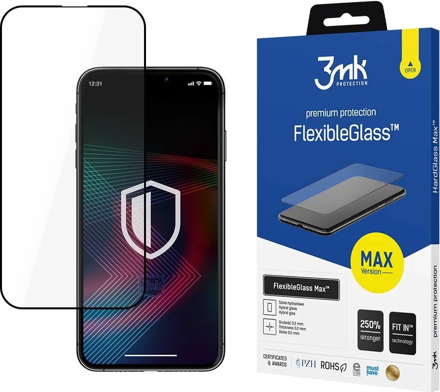 Mbrojtës ekrani 3mk FlexibleGlass Max për iPhone 14 Pro, i zi
