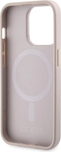 Mbështjellës Guess 4G Printed Stripes MagSafe për iPhone 15 Pro, Rozë