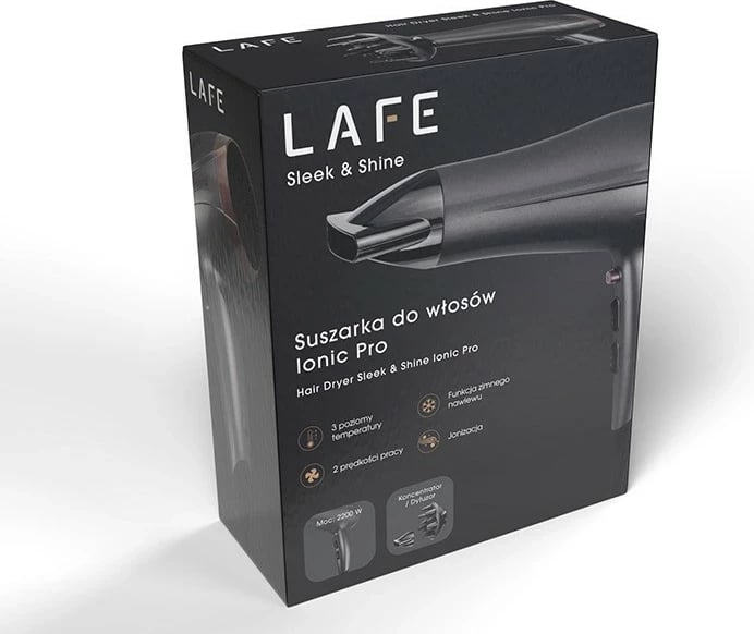 Suskë flokësh Lafe Sleek & Shine Ionic PRO, 2200W, gri