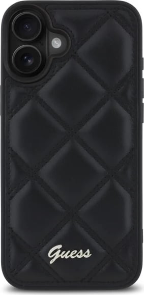 Mbështjellës Guess Quilted Metal për iPhone 16 Plus, 6.7", i zi