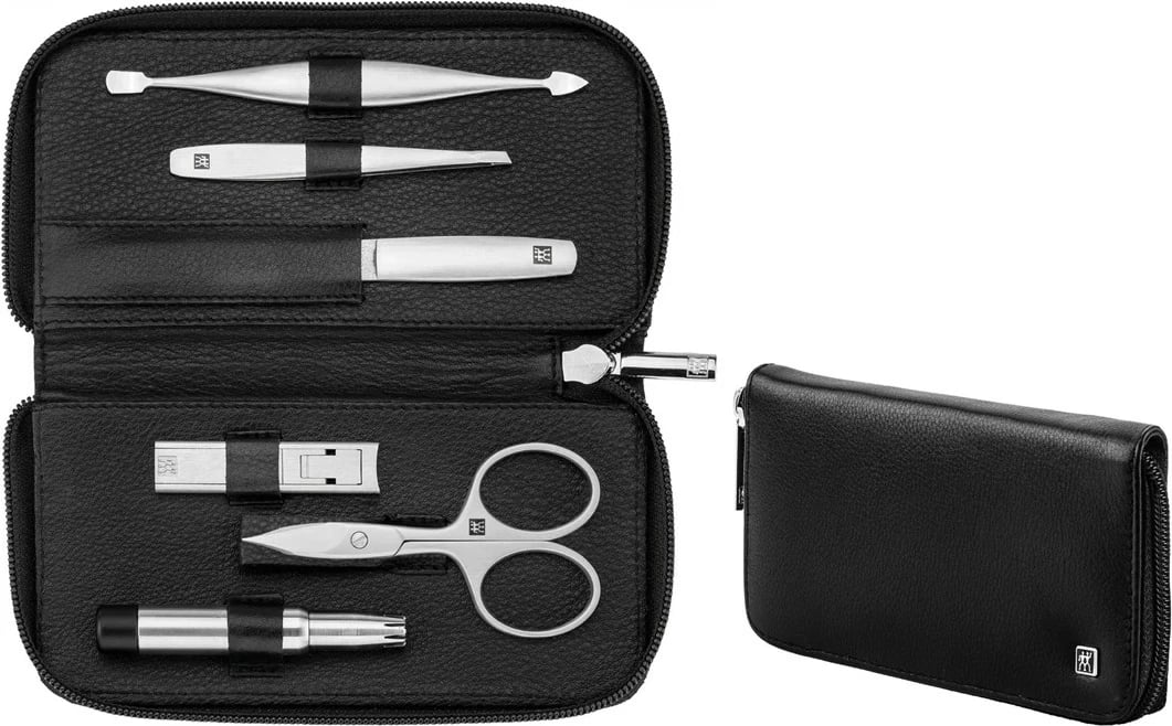 Set udhëtimi Zwilling Twinox, 6 pjesë, Lëkurë e zezë
