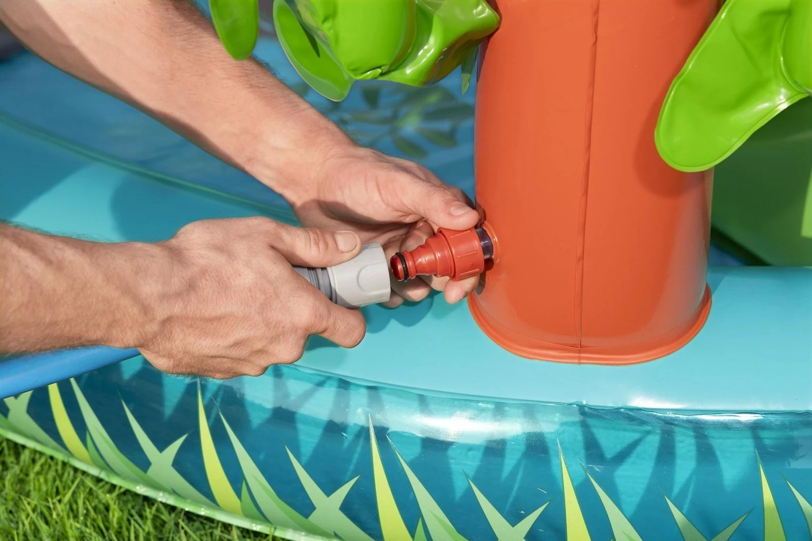 Qendër loje uji e fryrë për fëmijë Bestway Crocodile Cove, 2.24m x 1.81m x 72cm, shumëngjyrëshe Qendër loje uji e fryrë për fëmijë Bestway Crocodile Cove, 2.24m x 1.81m x 72cm, shumëngjyrëshe