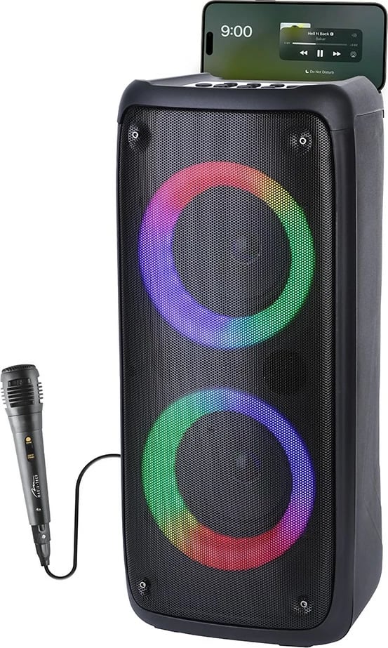 Altoparlant portativ Media-Tech FUNBOX BT MT3181, Bluetooth 5.0, 40W, RGB, me mikrofon, i zi