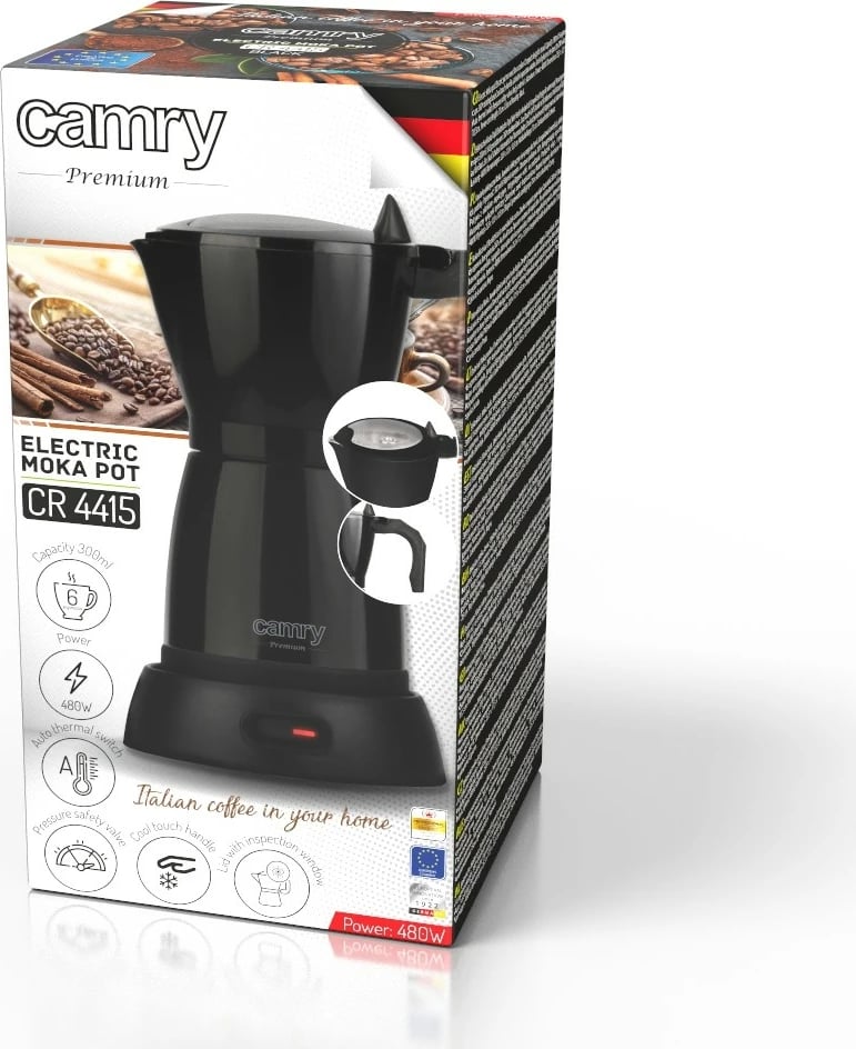Aparat elektrik për kafe moka Camry CR 4415B, 300 ml, i zi