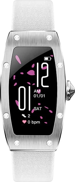 Smartwatch Kumi K18 me Svarovski, ngjyrë argjendi