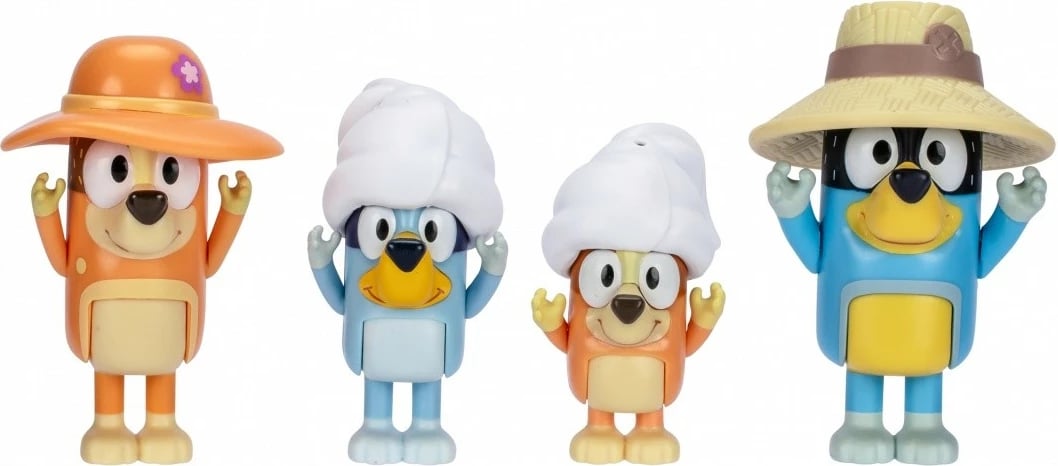 Set figurina Bluey Family Trip, Tm Toys, BLU17654, plastikë, 4 copë